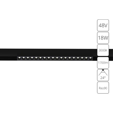 Магнитный трековый светильник Arte Lamp LINEA A4675PL-1BK